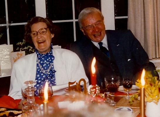 Eric and Ellen Hawkins on their Golden Wedding Anniversary, 12 August 1988